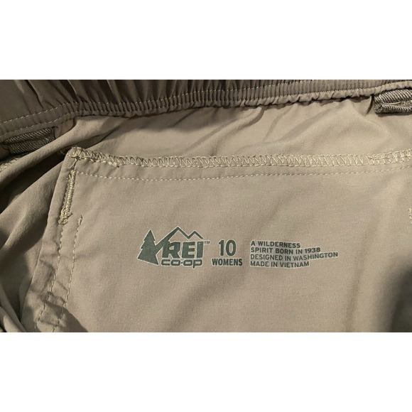 REI Co-Op Womens Savanna Trails Pant Brown Size 10 Elastic Waist Hiking Travel - Picture 7 of 14